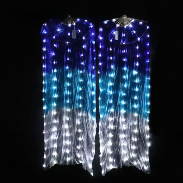 Abanicos LED de Seda para Danza del Vientre